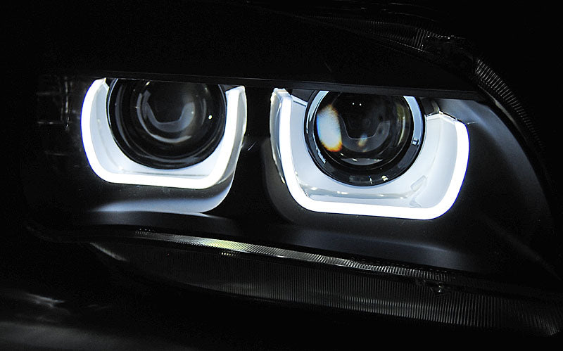 Tuning-Tec Xenon LED Tagfahrlicht Angel Eyes Scheinwerfer für BMW X1 E84 Facelift 12-14 schwarz
