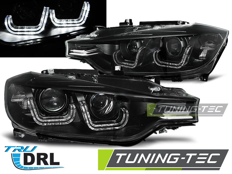 Tuning-Tec LED Tagfahrlicht Angel Eyes Scheinwerfer für BMW 3er F30/F31 11-15 schwarz