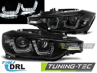 Tuning-Tec LED Tagfahrlicht Angel Eyes Scheinwerfer für BMW 3er F30/F31 11-15 schwarz