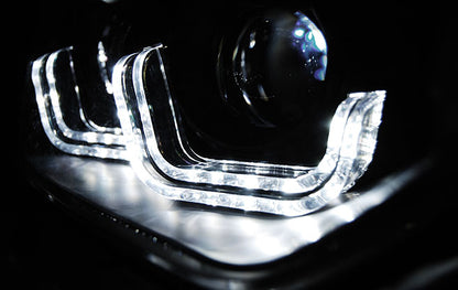 Tuning-Tec LED Tagfahrlicht Angel Eyes Scheinwerfer für BMW 3er F30/F31 11-15 schwarz