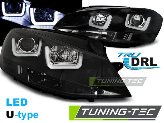 Tuning-Tec LED Tagfahrlicht Scheinwerfer für VW Golf 7 12-17 schwarz