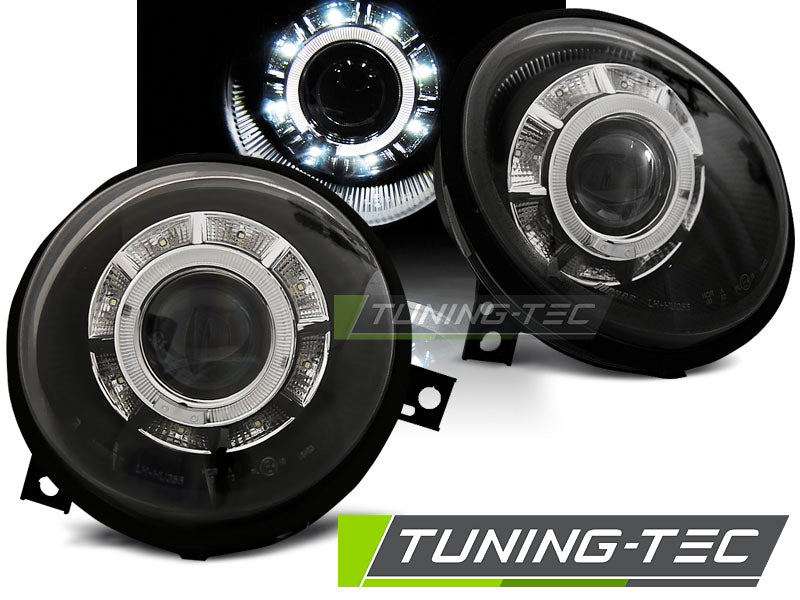 Tuning-Tec LED Angel Eyes Scheinwerfer für VW Lupo 98-05 schwarz