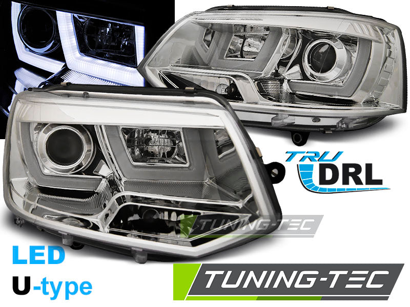 Tuning-Tec LED Tagfahrlicht Scheinwerfer für VW T5 GP (Facelift) chrom LTI