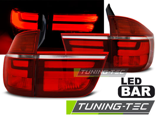 Tuning-Tec LED Lightbar Rückleuchten für BMW X5 E70 07-10 rot/klar LCI Optik