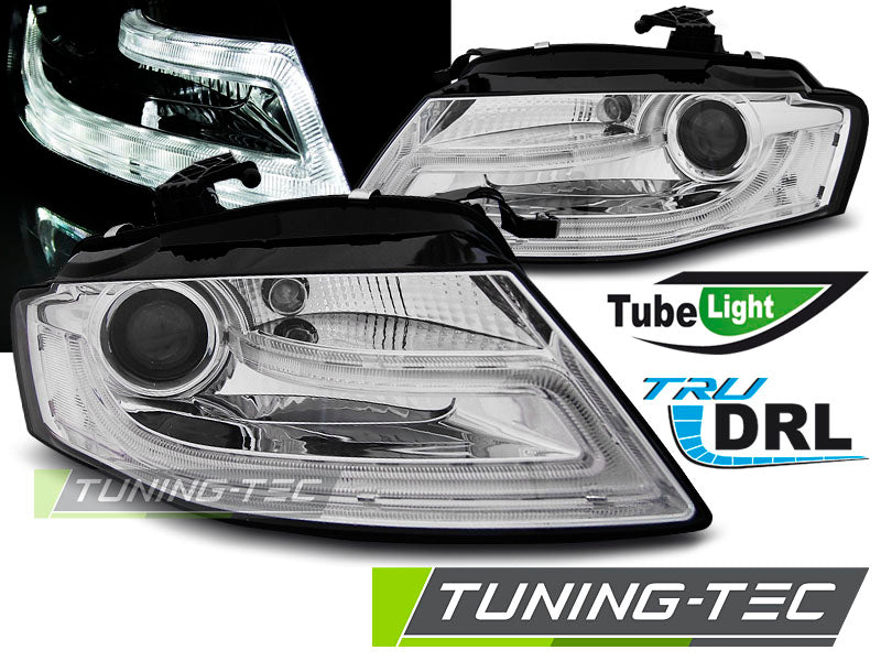 Tuning-Tec LED Tagfahrlicht Scheinwerfer für Audi A4 B8 08-11 chrom