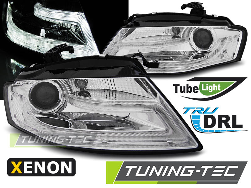 Tuning-Tec Xenon LED Tagfahrlicht Scheinwerfer für Audi A4 B8 08-11 chrom