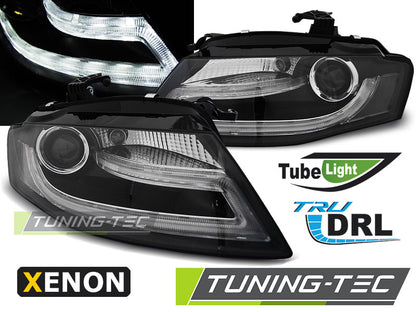 Tuning-Tec Xenon LED Tagfahrlicht Scheinwerfer für Audi A4 B8 08-11 schwarz