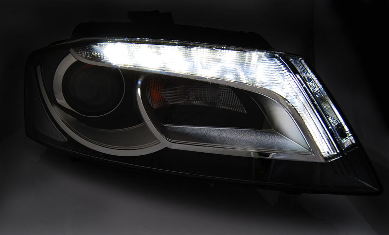 Tuning-Tec LED Tagfahrlicht Scheinwerfer für Audi A3 8P 08-12 schwarz