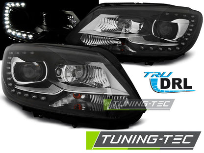 Tuning-Tec LED Tagfahrlicht Scheinwerfer für VW Touran 5T / Caddy 10-15 schwarz