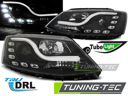 Tuning-Tec LED Tagfahrlicht Scheinwerfer für VW Jetta 6 11-18 schwarz