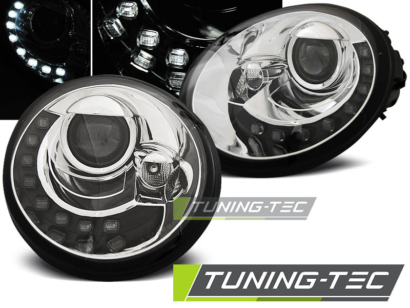 Tuning-Tec LED Tagfahrlicht Scheinwerfer für VW New Beetle 98-05 chrom