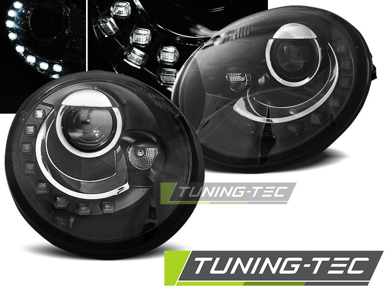 Tuning-Tec LED Tagfahrlicht Scheinwerfer für VW New Beetle 98-05 schwarz