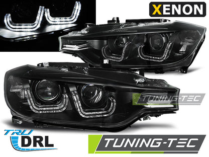Tuning-Tec Xenon LED Tagfahrlicht Angel Eyes Scheinwerfer für BMW 3er F30/F31 11-15 schwarz