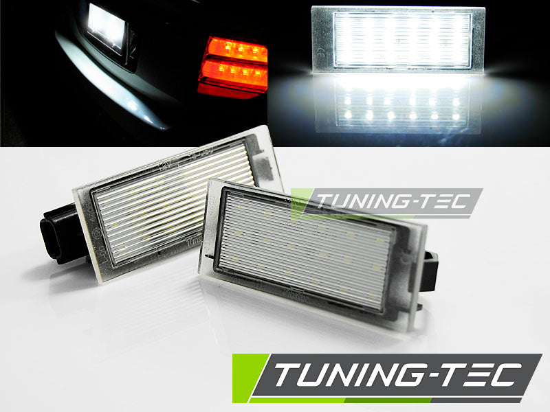 Tuning-Tec LED Kennzeichenbeleuchtung für Renault Twingo 2 / Clio 3 / Megane II/III / Laguna II/III kaltweiß