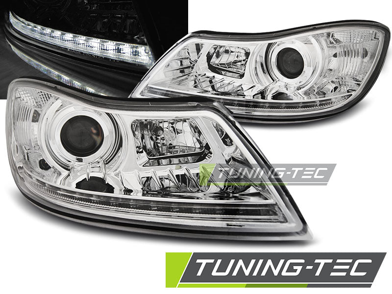 Tuning-Tec LED Tagfahrlicht Scheinwerfer für Skoda Octavia 2 (1Z Facelift) 09-12 chrom