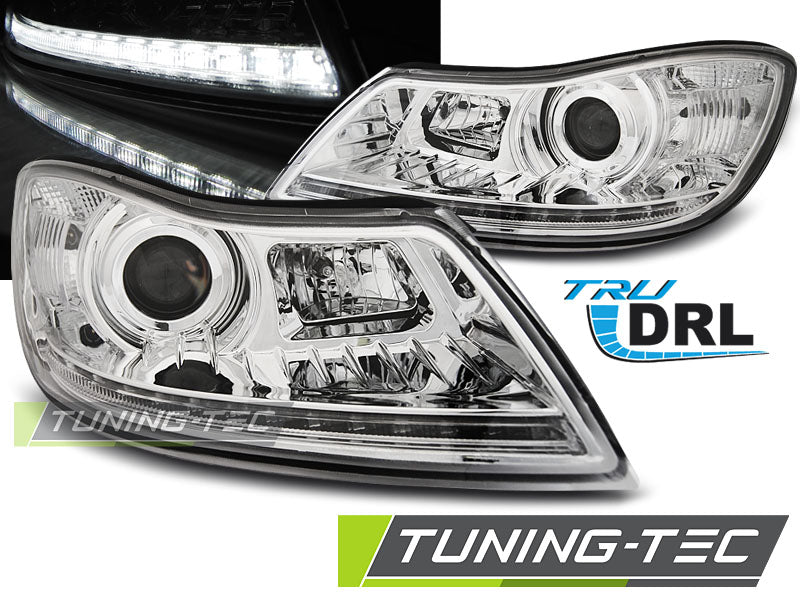 Tuning-Tec LED Tagfahrlicht Scheinwerfer für Skoda Octavia 2 (1Z Facelift) 09-12 chrom