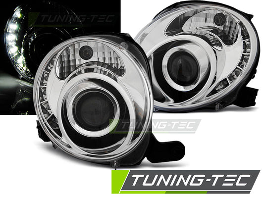 Tuning-Tec LED Tagfahrlicht Scheinwerfer für Fiat 500 07-15 chrom