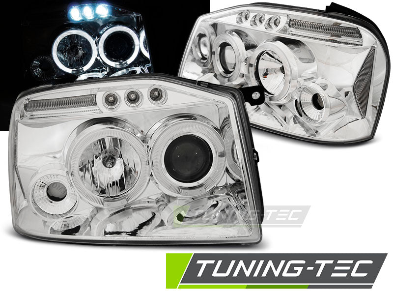 Tuning-Tec LED Angel Eyes Scheinwerfer für Nissan Frontier 01-04 chrom