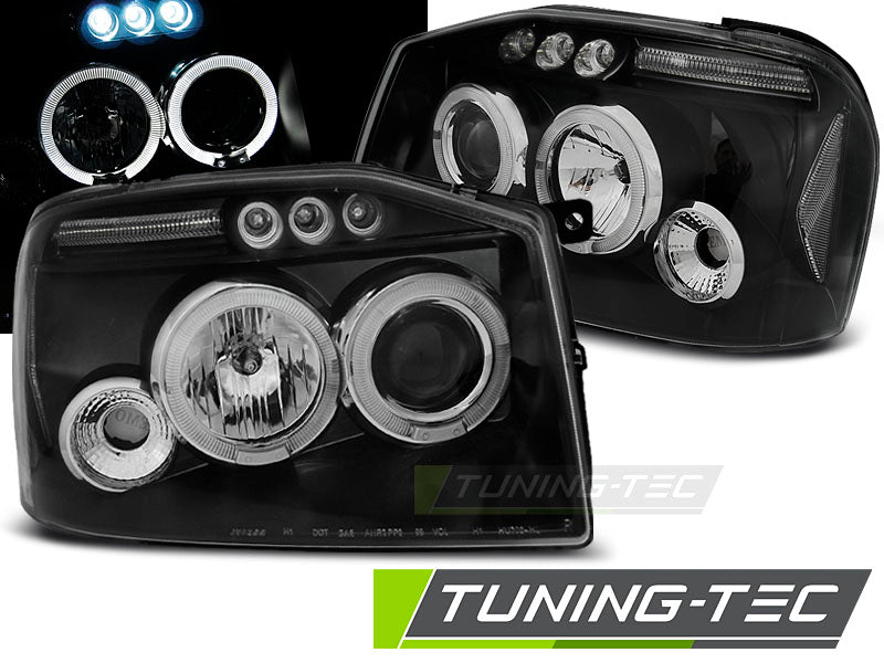 Tuning-Tec LED Angel Eyes Scheinwerfer für Nissan Frontier 01-04 schwarz