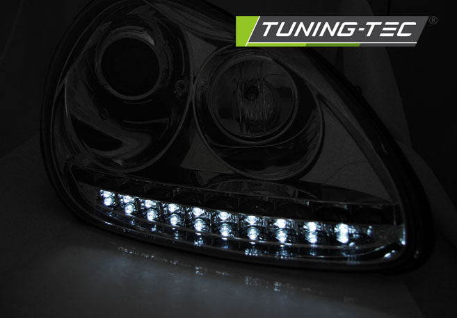 Tuning-Tec Xenon LED Tagfahrlicht Scheinwerfer für Porsche Cayenne 955 02-06 chrom