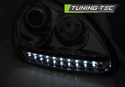 Tuning-Tec Xenon LED Tagfahrlicht Scheinwerfer für Porsche Cayenne 955 02-06 chrom