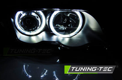 Tuning-Tec LED Angel Eyes Scheinwerfer für BMW 3er E46 98-01 schwarz Set