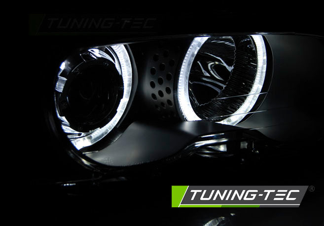 Tuning-Tec LED Angel Eyes Scheinwerfer für BMW 3er E46 Coupe / Cabrio 99-03 schwarz Set