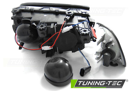 Tuning-Tec LED Angel Eyes Scheinwerfer für BMW 3er E46 Coupe / Cabrio 99-03 schwarz Set