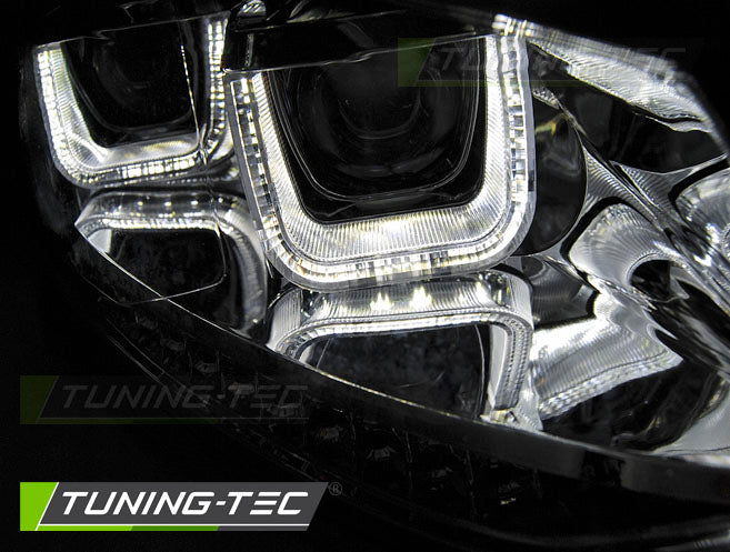 Tuning-Tec LED Tagfahrlicht Scheinwerfer für VW Polo 6R 09-14 chrom mit dynamischem LED Blinker