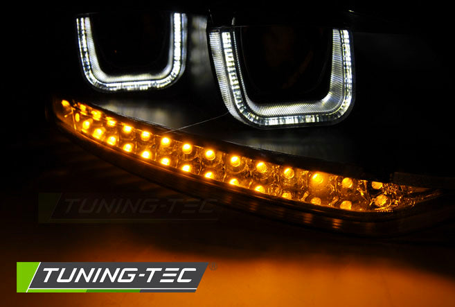Tuning-Tec LED Tagfahrlicht Scheinwerfer für VW Polo 6R 09-14 schwarz mit dynamischem LED Blinker