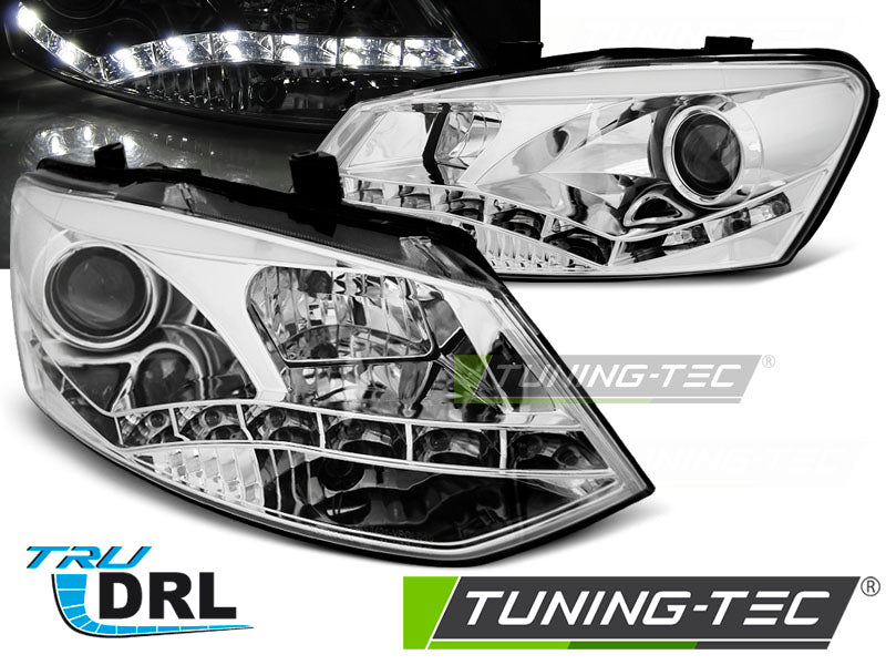 Tuning-Tec LED Tagfahrlicht Scheinwerfer für VW Polo 6R 09-14 chrom