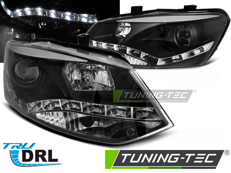 Tuning-Tec LED Tagfahrlicht Scheinwerfer für VW Polo 6R 09-14 schwarz