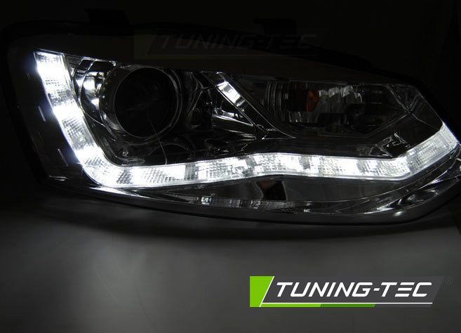 Tuning-Tec LED Tagfahrlicht Scheinwerfer für VW Polo 6R 09-14 chrom