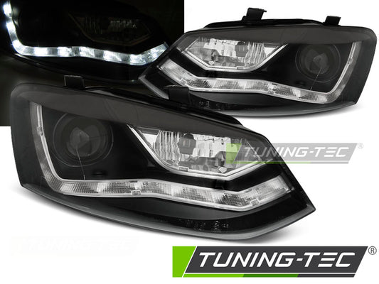 Tuning-Tec LED Tagfahrlicht Scheinwerfer für VW Polo 6R 09-14 schwarz