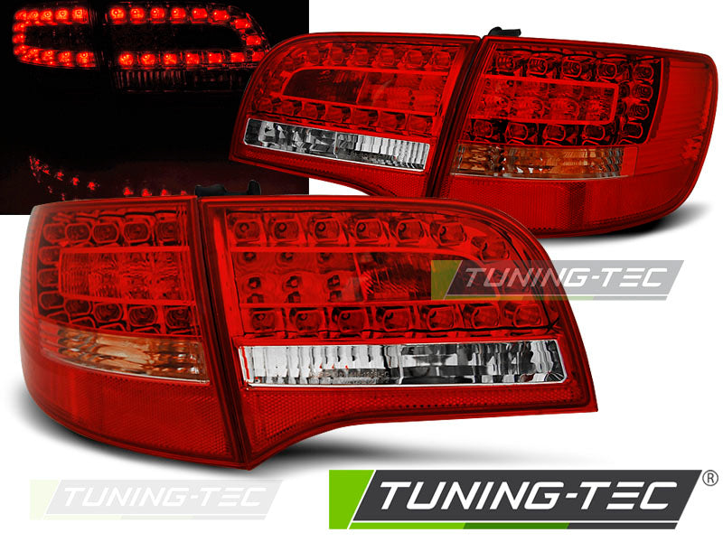 Tuning-Tec LED Rückleuchten für Audi A6 4F (C6) Avant 04-08 rot/klar in Facelift Optik