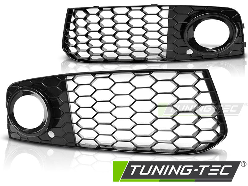 Tuning-Tec Nebelscheinwerfer Gitter für Audi A4 B8 (8K) 08-11 Hochglanz schwarz