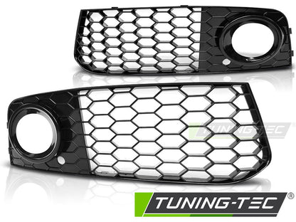 Tuning-Tec Nebelscheinwerfer Gitter für Audi A4 B8 (8K) 08-11 Hochglanz schwarz