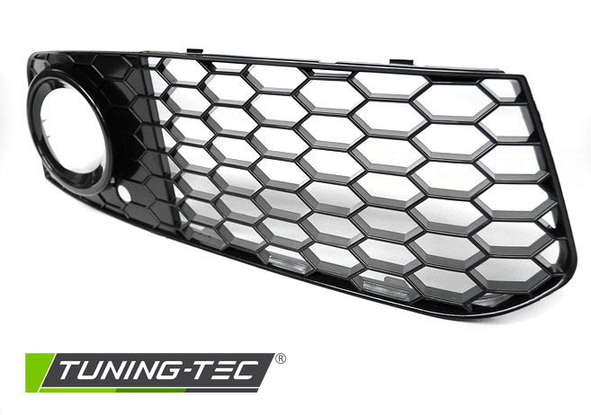Tuning-Tec Nebelscheinwerfer Gitter für Audi A4 B8 (8K) 08-11 Hochglanz schwarz