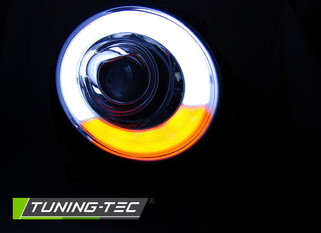 Tuning-Tec LED Tagfahrlicht Scheinwerfer für Mini Cooper R55/R56/R57 06-14 schwarz mit LED Blinker LTI