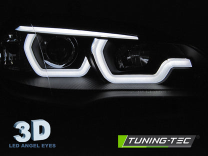 Tuning-Tec LED Tagfahrlicht Angel Eyes Scheinwerfer für BMW X5 E70 07-10/10-13 schwarz
