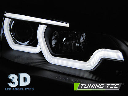 Tuning-Tec LED Tagfahrlicht Angel Eyes Scheinwerfer für BMW X5 E70 07-10/10-13 schwarz