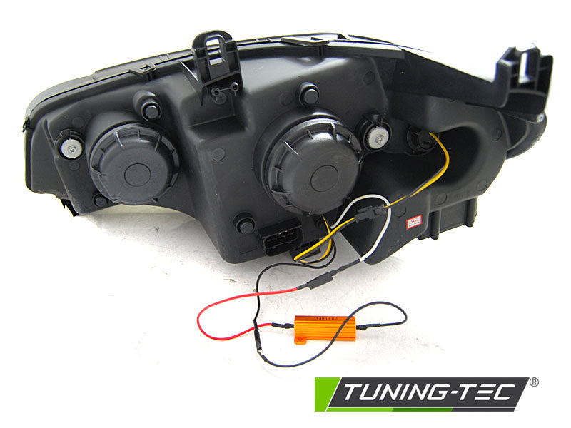 Tuning-Tec LED Tagfahrlicht Angel Eyes Scheinwerfer für BMW X5 E70 07-10/10-13 schwarz