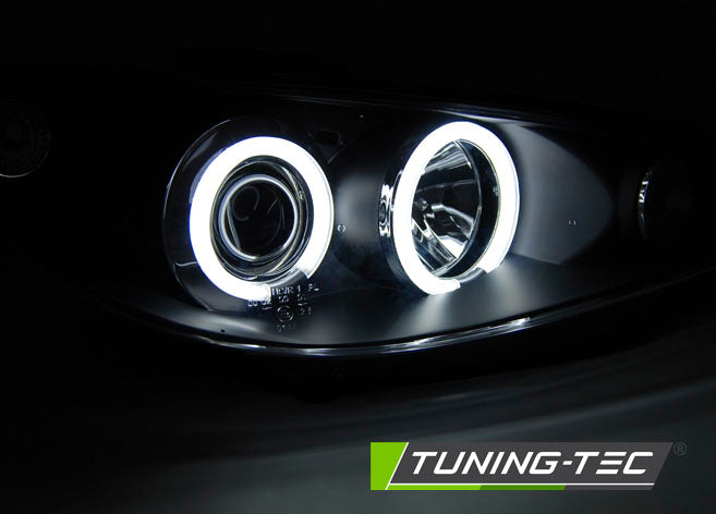 Tuning-Tec CCFL Angel Eyes Scheinwerfer für Peugeot 206 02-14 schwarz