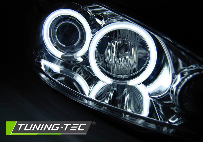 Tuning-Tec CCFL Angel Eyes Scheinwerfer für Peugeot 206 02-14 chrom
