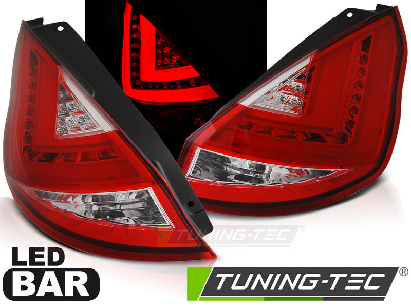 Tuning-Tec LED Lightbar Rückleuchten für Ford Fiesta MK7 12-16 rot/klar mit LED Blinker