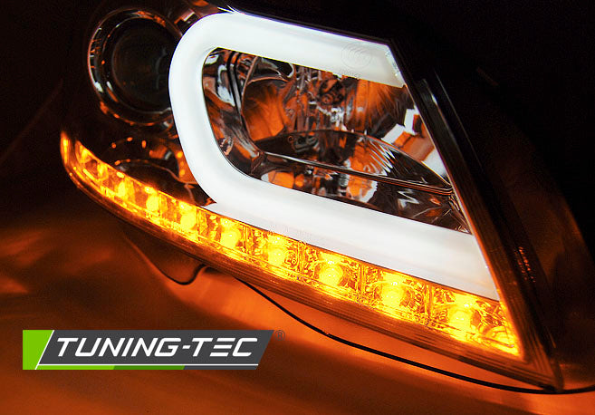 Tuning-Tec LED Tagfahrlicht Scheinwerfer für Mercedes Benz C-Klasse W204 11-14 chrom