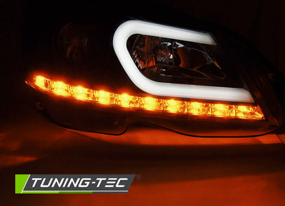 Tuning-Tec LED Tagfahrlicht Scheinwerfer für Mercedes Benz C-Klasse W204 11-14 (Mopf) schwarz