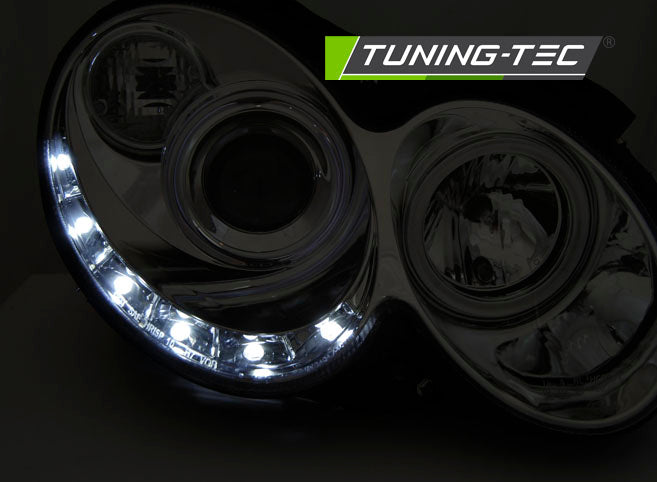 Tuning-Tec LED Tagfahrlicht Scheinwerfer für Mercedes Benz CLK W209 03-10 chrom