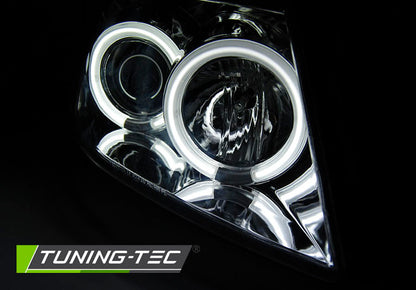Tuning-Tec CCFL Angel Eyes Scheinwerfer für Suzuki Swift 05-10 chrom