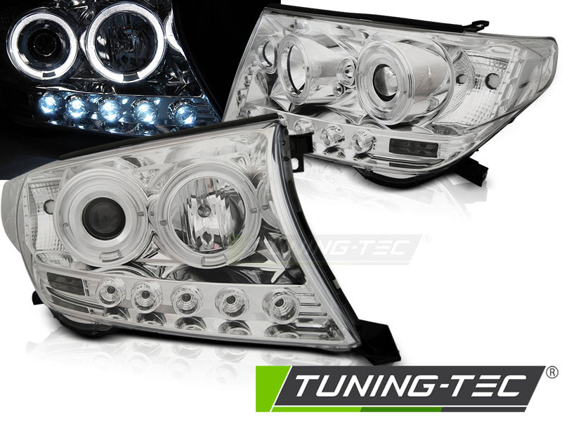 Tuning-Tec LED Angel Eyes Scheinwerfer für Toyota Land Cruiser FJ200 07-12 chrom